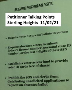 Stand Up Michigan uses these talking points to supprt their suppressive voter ID petition.